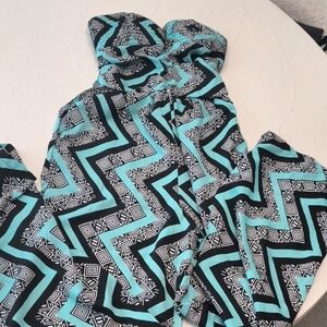 Black and Teal Strapless Maxi Dress